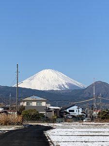 加藤農園と雪と富士山